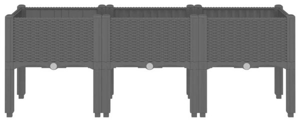 VidaXL fekete PP rácsos kerti ültetőláda 120 x 40 x 42 cm