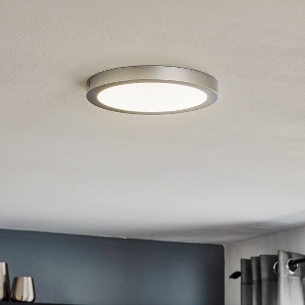 Paulmann Abia LED panel Ø 30cm 2700K matt króm, Alu / szürke / cink, Nappali / Étkező, Műanyag, Modern