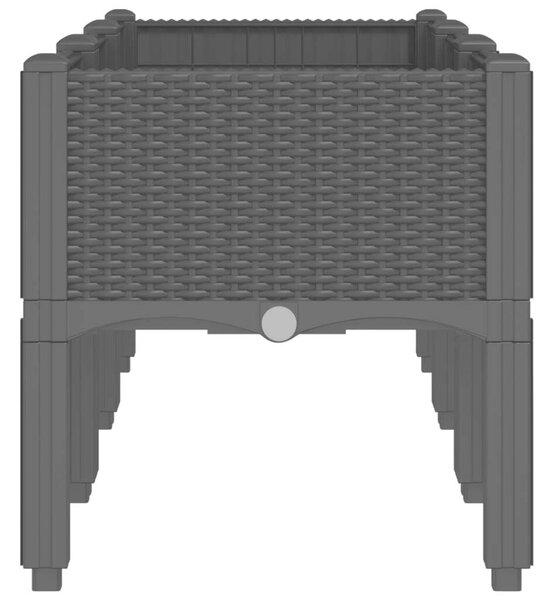 VidaXL fekete PP rácsos kerti ültetőláda 120 x 40 x 42 cm