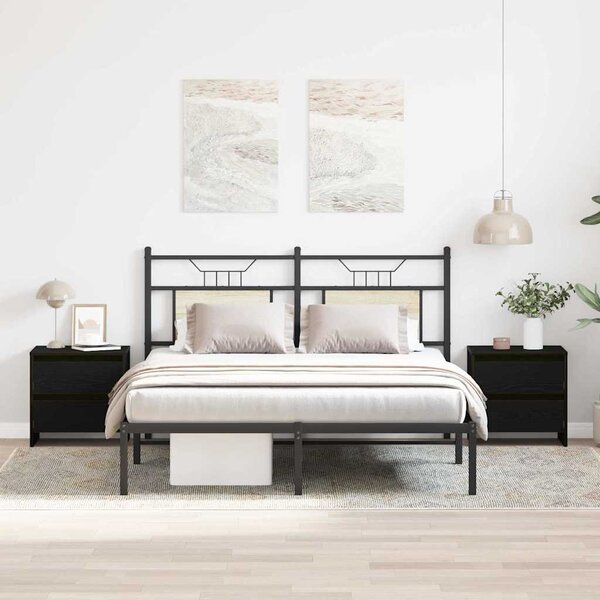 Éjjeliszekrény 2 db Fekete tölgy 45 x 34 x 44,5 cm Szerelt Fa