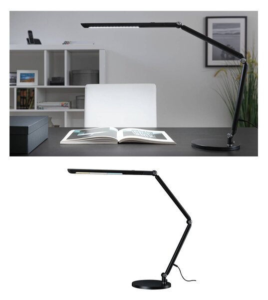 Paulmann FlexBar LED íróasztal lámpa, fekete, 36 cm, CCT, dimmelhető, Fekete, Dolgozószoba / Iroda, Alumínium, Modern