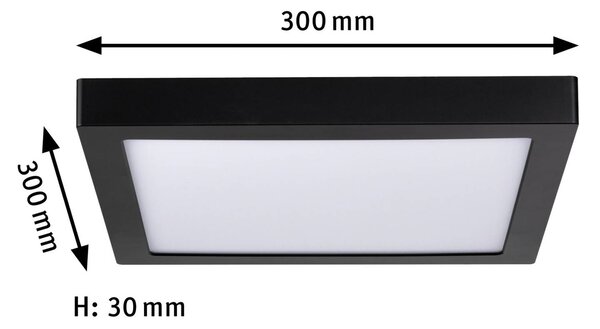 Paulmann Abia LED panel 30x30cm 2700K fekete, Fekete, Nappali / Étkező, Műanyag, Modern