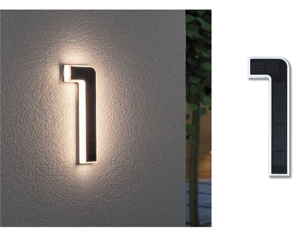 Paulmann LED Solar House Number 1, Fekete, Műanyag, Modern