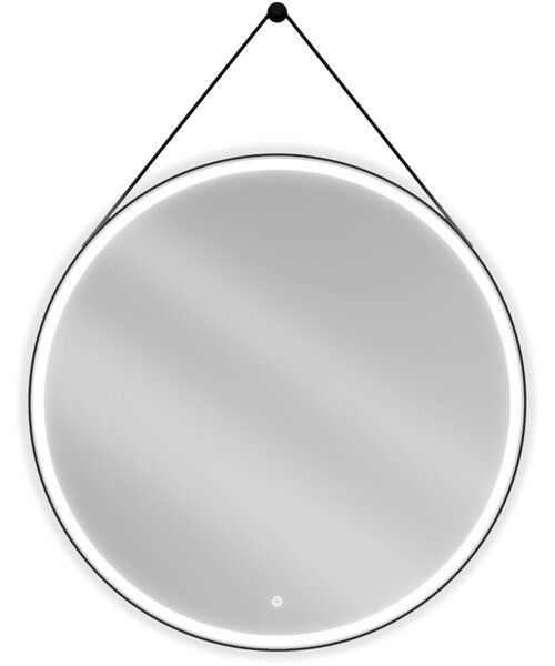 Mexen Reni, LED fürdoszobai tükör háttérvilágítással 100x100 cm, 6000K, fekete keret, páramentes, 9812-100-100-611-70