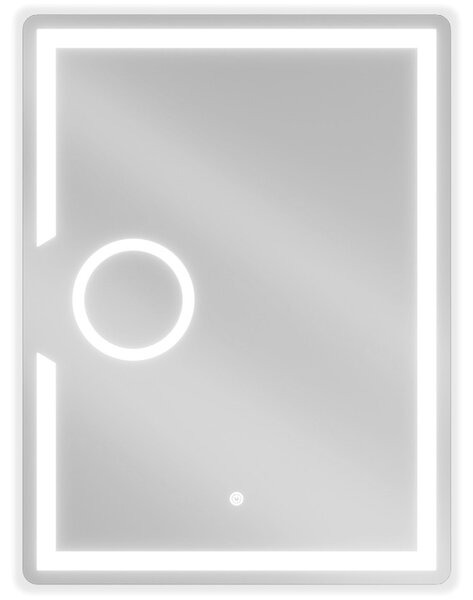 Mexen Onyx, LED fürdõszobai tükör háttérvilágítással és kozmetikai tükörrel 60x80 cm, 6000K, páramentesítõ, 9813-060-080-611-00