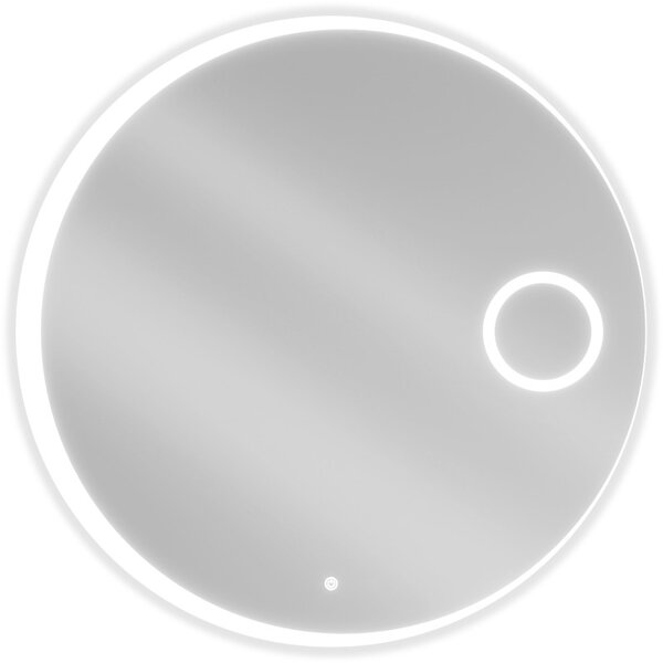 Mexen Ella, LED fürdoszobai tükör háttérvilágítással és kozmetikai tükörrel 90x90 cm, 6000K, páramentes, 9811-090-090-611-00