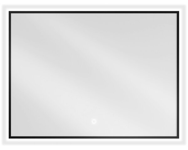Mexen Erma, LED fürdoszobai tükör háttérvilágítással és fekete kerettel 80x60 cm, 6000K, páramentesíto, 9814-080-060-611-70