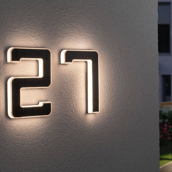 Paulmann LED Solar házszám 5, Fekete, Műanyag, Modern