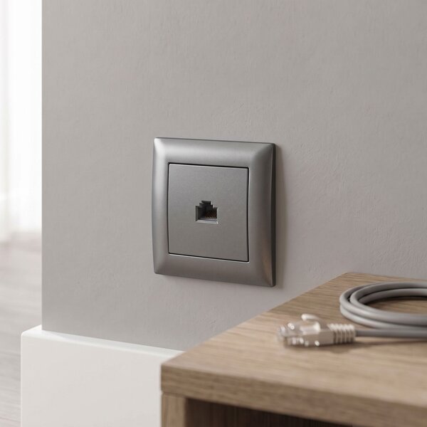 RJ45 Csatlakozóaljzat OSTE JNH010-S GREY