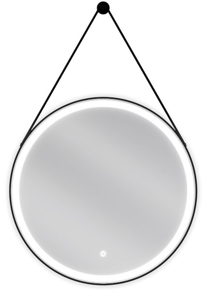 Mexen Reni, LED fürdõszobai tükör háttérvilágítással 60x60 cm, 6000K, fekete keret, páramentes, 9812-060-060-611-70