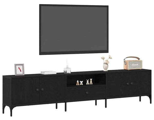 TV szekrény 200 x 25 x 44 cm Musta tammi Szerelt fa