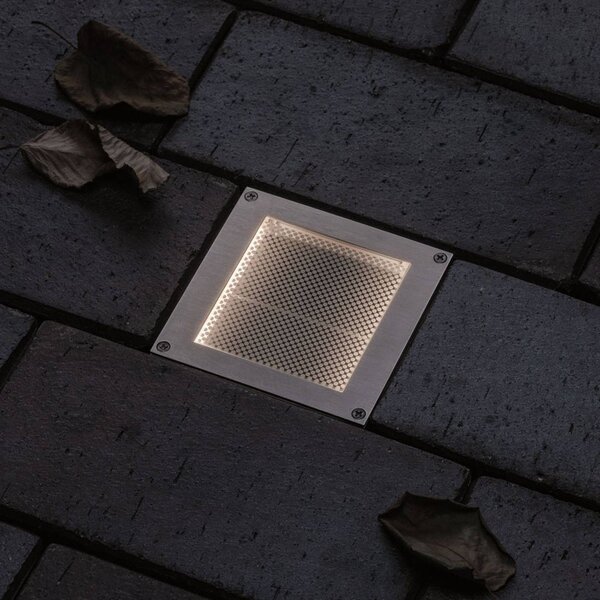 Paulmann PaulmannBrick LED padlósüllyesztett lámpa, 10x10cm, Alu / szürke / cink, Rozsdamentes acél, Modern