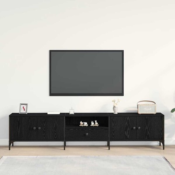 TV szekrény 200 x 25 x 44 cm Musta tammi Szerelt fa