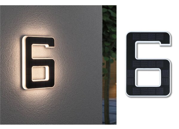 Paulmann LED Solar House 6-os számú napelemes ház, Fekete, Műanyag, Modern