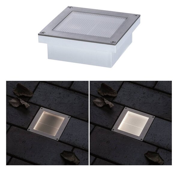 Paulmann PaulmannBrick LED padlósüllyesztett lámpa, 10x10cm, Alu / szürke / cink, Rozsdamentes acél, Modern