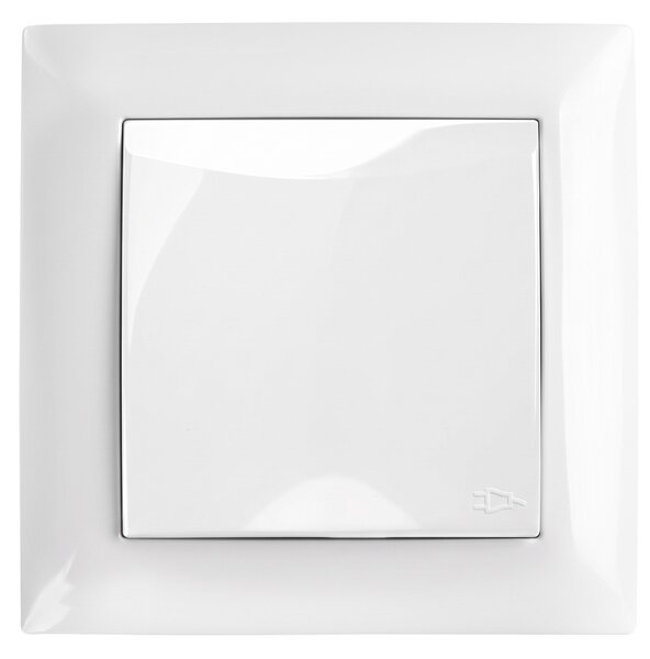Egyszeres földelt aljzat és fedéllel kerettel OSTE JNH005-G White