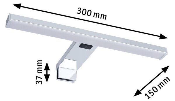 Paulmann HomeSpa Selo LED tükörvilágítás, CCT, Króm / ezüst, Fürdőszoba, Alumínium, Modern