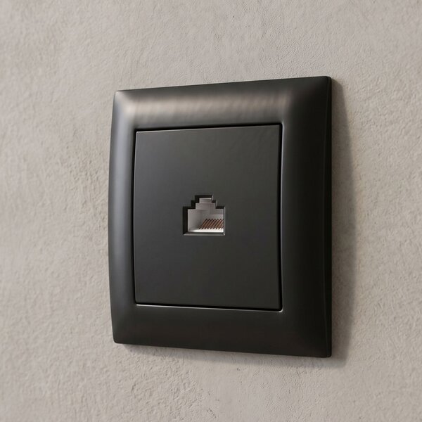 RJ45 Csatlakozóaljzat Kerettel OSTE JNH010-S BLACK