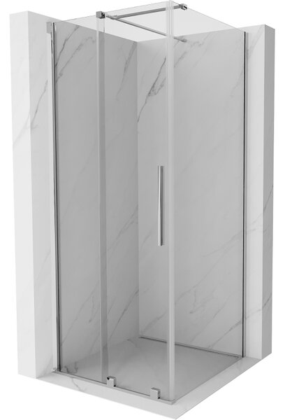 Mexen Velar, tolóajtós zuhanykabin 90(ajtó) x 90(fal) cm, 8mm átlátszó üveg, króm profil, 871-090-090-01-01