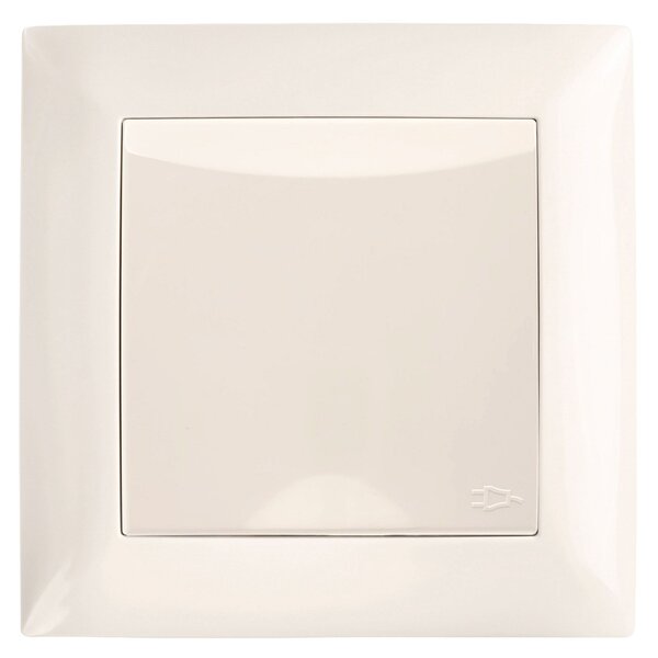 Egyszeres földelt aljzat és fedéllel kerettel OSTE JNH005-G Beige