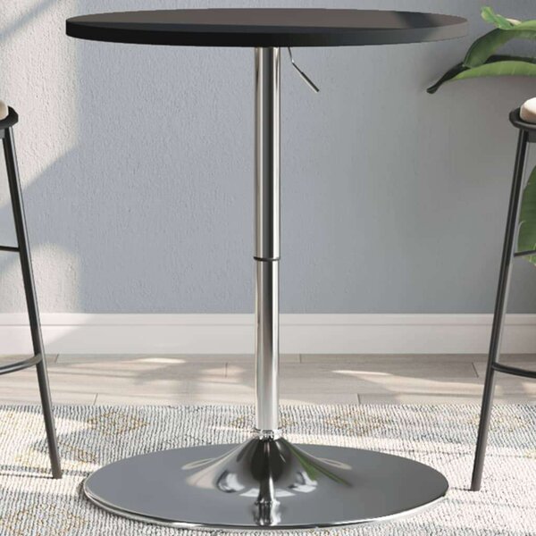 VidaXL Bárasztal - Fekete Fa - Állítható Magasság - 60cm