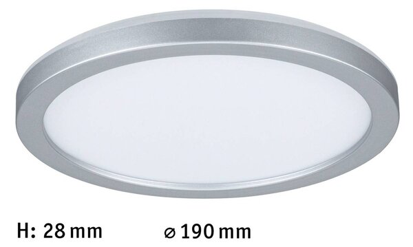 Paulmann Atria Shine LED panel, króm, Ø19 cm, 3000 K, be-/kikapcsoló, IP20, Alu / szürke / cink, Nappali / Étkező, Műanyag, Modern