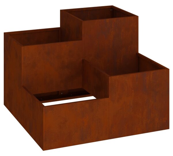 Kerti cserép Rozsdás 80 x 80 x 60 cm Időjárásálló acél