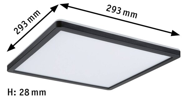 Paulmann Atria Shine Panel on/off fekete 830 29x29, Fekete, Nappali / Étkező, Műanyag, Modern