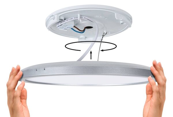 Paulmann Atria Shine LED panel, króm, Ø19 cm, 3000 K, be-/kikapcsoló, IP20, Alu / szürke / cink, Nappali / Étkező, Műanyag, Modern