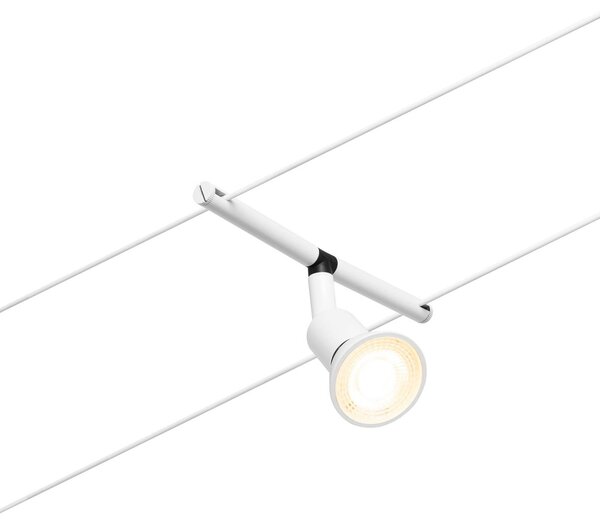 Paulmann Wire Salt kötélrendszer, 5-ágú 5 m fehér, Fehér / opál, Folyosó, fém, Modern