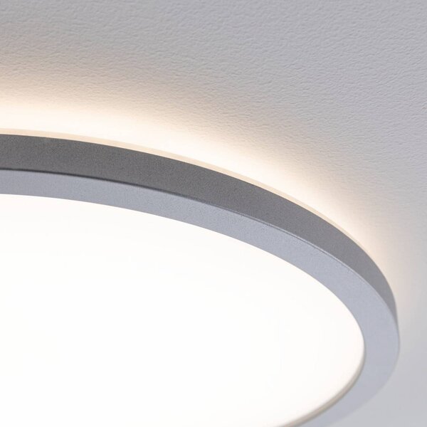 Paulmann Atria Shine LED panel, króm, Ø19 cm, 3000 K, be-/kikapcsoló, IP20, Alu / szürke / cink, Nappali / Étkező, Műanyag, Modern