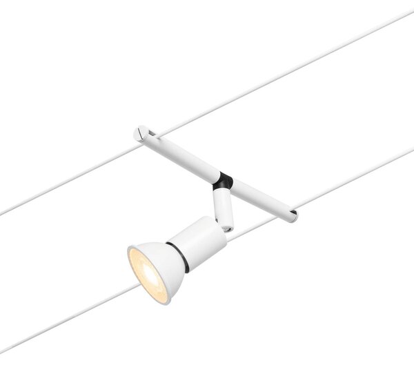 Paulmann Wire Salt kötélrendszer, 5-ágú 5 m fehér, Fehér / opál, Folyosó, fém, Modern