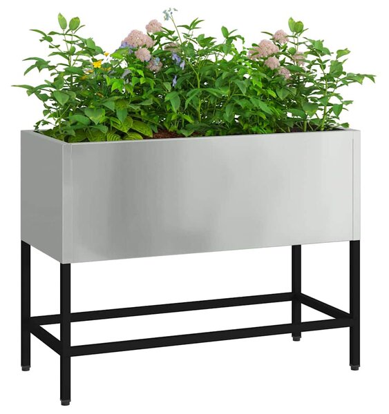 Magas Kerti Cserép Ezüst 60 x 26 x 45 cm Horganyzott acél