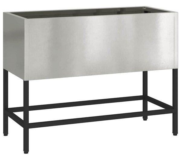 Magas Kerti Cserép Ezüst 60 x 26 x 45 cm Rozsdamentes acél