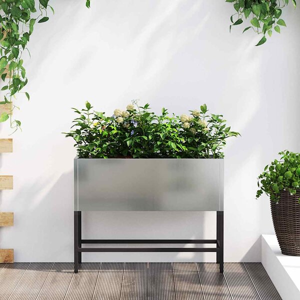 Magas Kerti Cserép Ezüst 60 x 26 x 45 cm Horganyzott acél