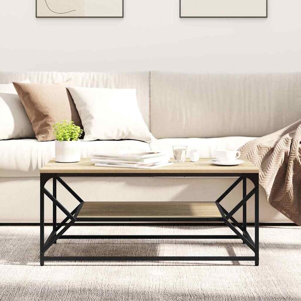 Dohányzóasztal Sonoma tölgy 90 x 50 x 40 cm Műszaki fa és acél