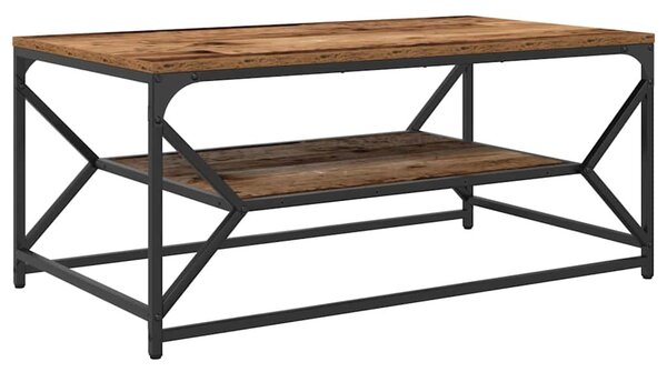 Dohányzóasztal Öreg fa 90 x 50 x 40 cm Műszaki fa és acél