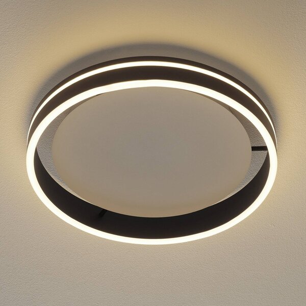Q-Smart-Home Paul Neuhaus Q-VITO LED mennyezeti lámpa 40cm antracit, dimmelhető, Fekete, Nappali / Étkező, fém, Modern