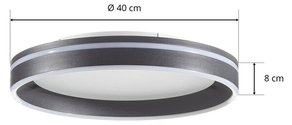 Q-Smart-Home Paul Neuhaus Q-VITO LED mennyezeti lámpa 40cm antracit, dimmelhető, Fekete, Nappali / Étkező, fém, Modern