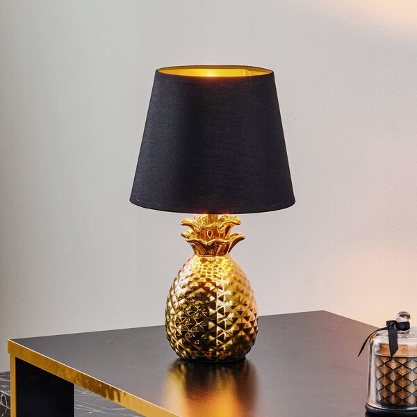 Reality Leuchten Előkelő kerámia lámpa Pineapple arany-fekete, Sárgaréz / arany, Nappali / Étkező, Kerámia, Modern