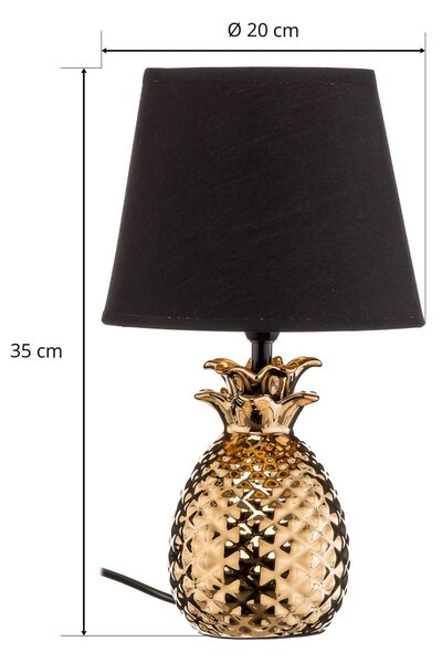 Reality Leuchten Előkelő kerámia lámpa Pineapple arany-fekete, Sárgaréz / arany, Nappali / Étkező, Kerámia, Modern
