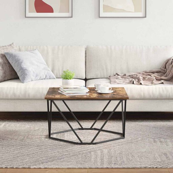 Dohányzóasztal Füstölt tölgy 80 x 80 x 45 cm Műszaki fa és acél