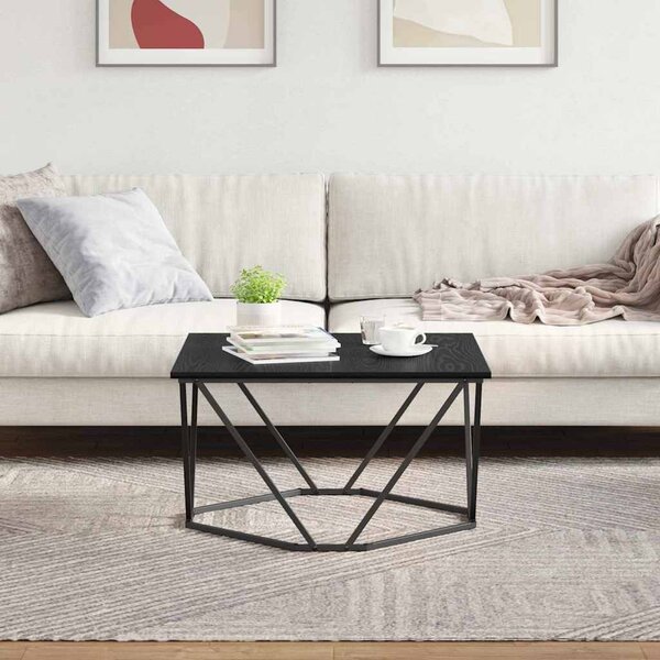 Dohányzóasztal Fekete tölgy 80 x 80 x 45 cm Műszaki fa és acél
