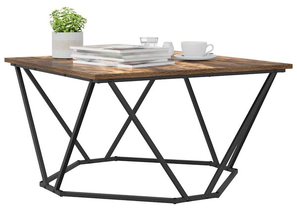 Dohányzóasztal Füstölt tölgy 80 x 80 x 45 cm Műszaki fa és acél