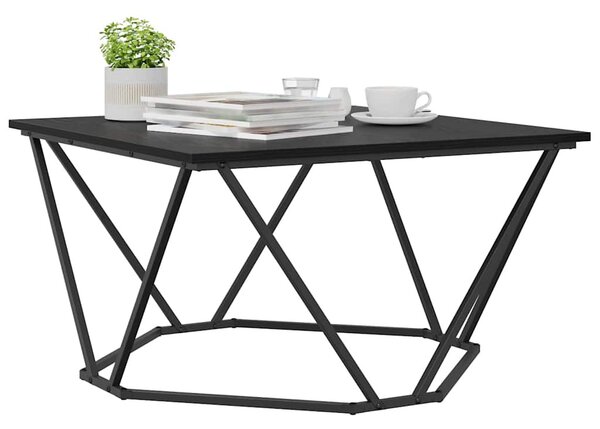 Dohányzóasztal Fekete tölgy 80 x 80 x 45 cm Műszaki fa és acél
