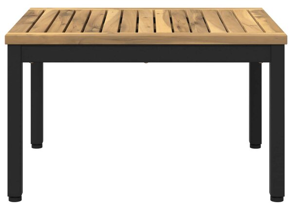 Dohányzóasztal Fehér és Fekete 49 x 60,5 x 36 cm Tömör Akácfa