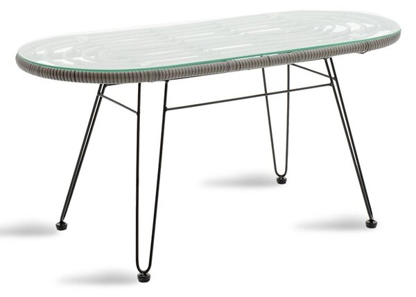 Kerti asztal Naoki, fekete - szürke, 100x45x46 cm