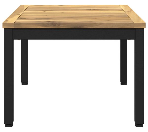 Dohányzóasztal Fehér és Fekete 49 x 60,5 x 36 cm Tömör Akácfa