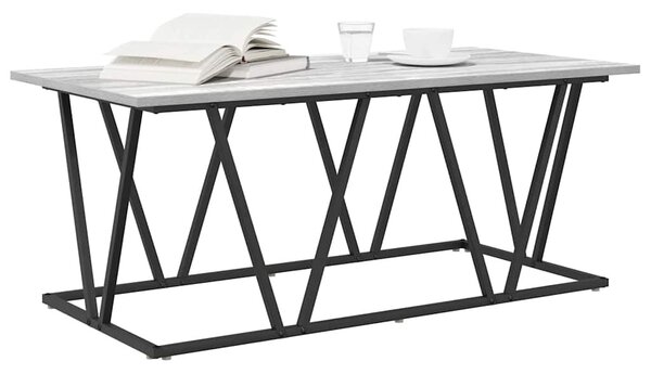 Dohányzóasztal Szürke 100 x 50 x 40 cm Mérnöki fa és fém