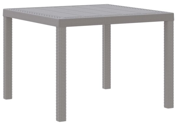 Kerti Asztal Világosszürke 100 x 100 x 73 cm polirattan